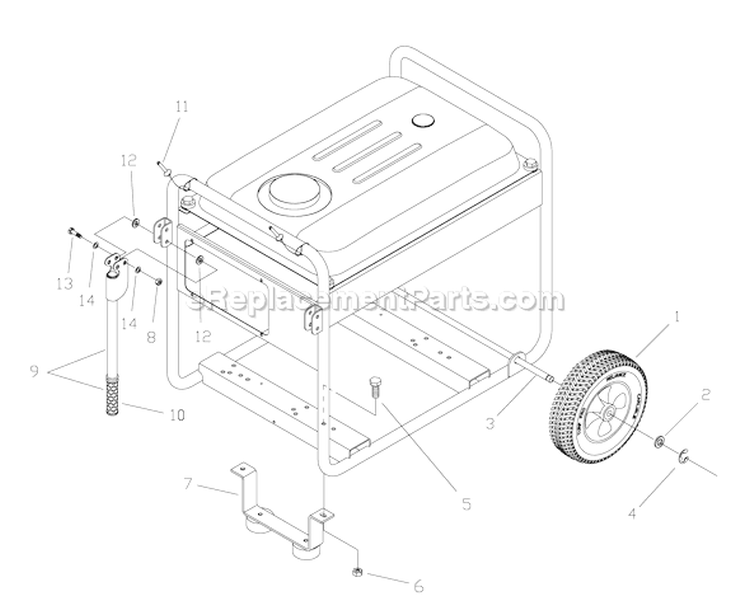 Page D Diagram and Parts List for 030345-0  Briggs and Stratton Generator